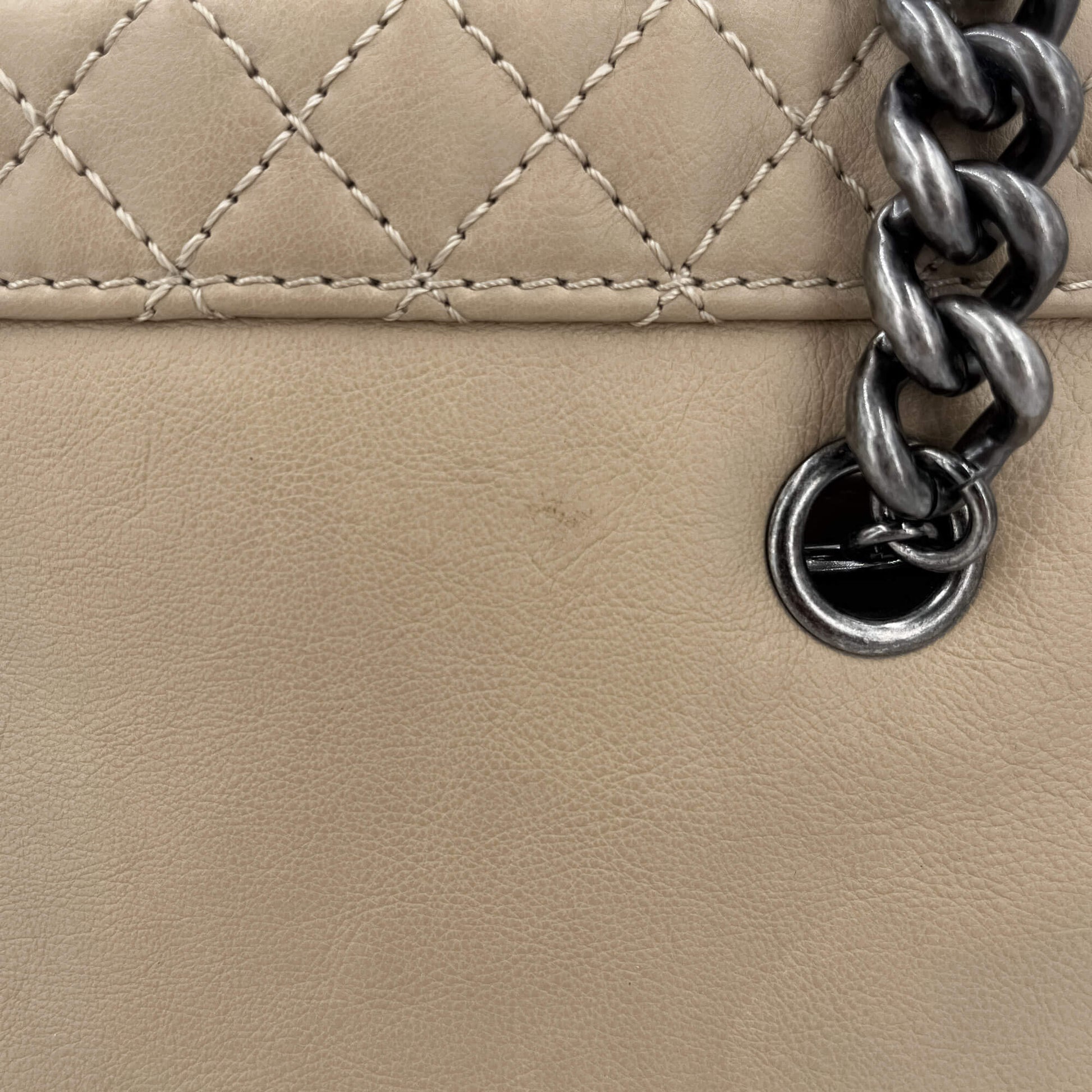 Second hand Chanel Boy Reverso Quilted Tote Bag Beige - Tabita Bags