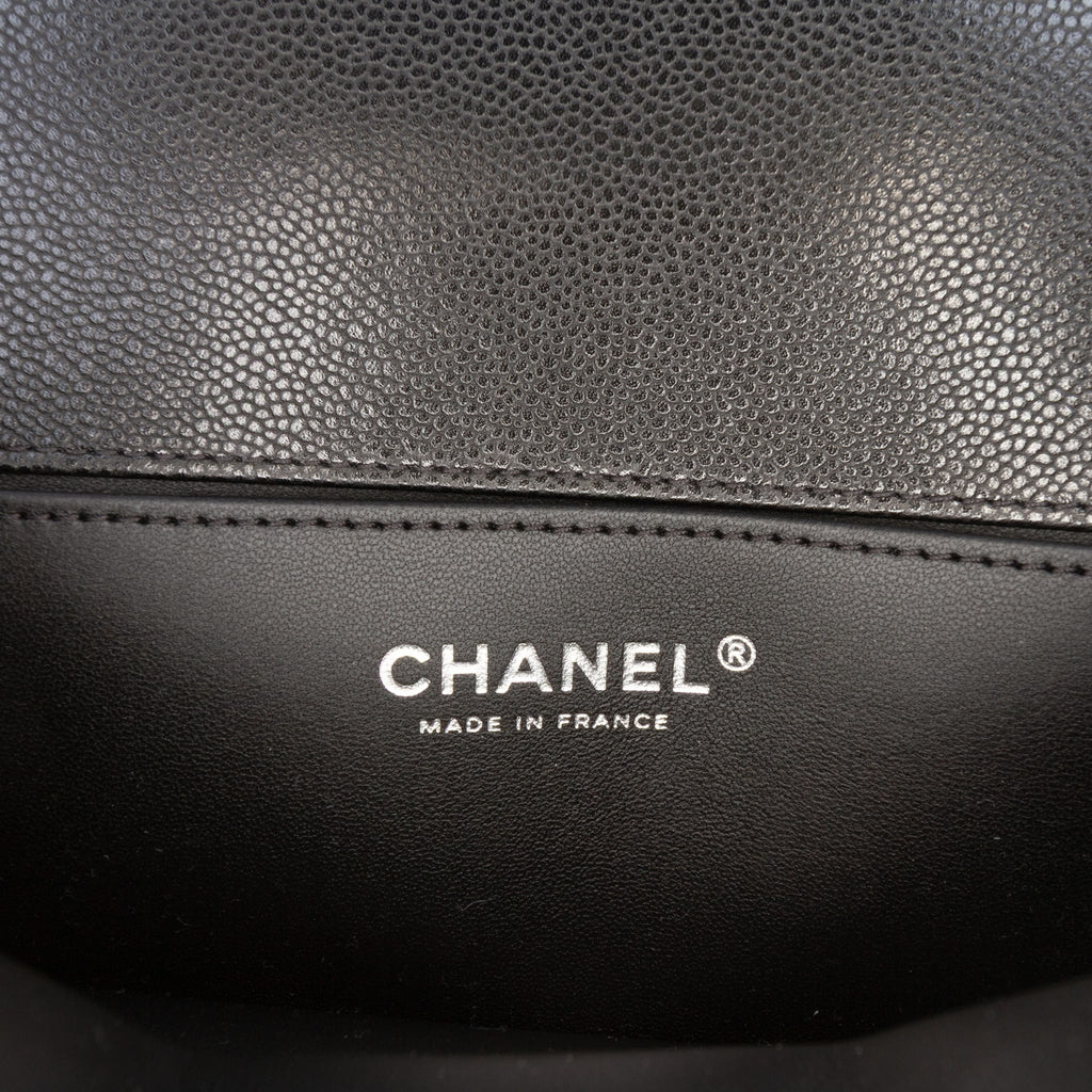 Second hand Chanel Boy Small Caviar Leather Quilted Flap Shoulder Bag Black - Tabita Bags