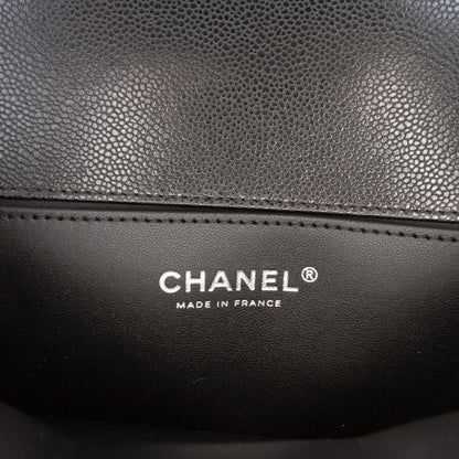 Second hand Chanel Boy Small Caviar Leather Quilted Flap Shoulder Bag Black - Tabita Bags