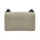 Second hand Chanel Boy Small Chevron Leather Flap Bag White - Tabita Bags