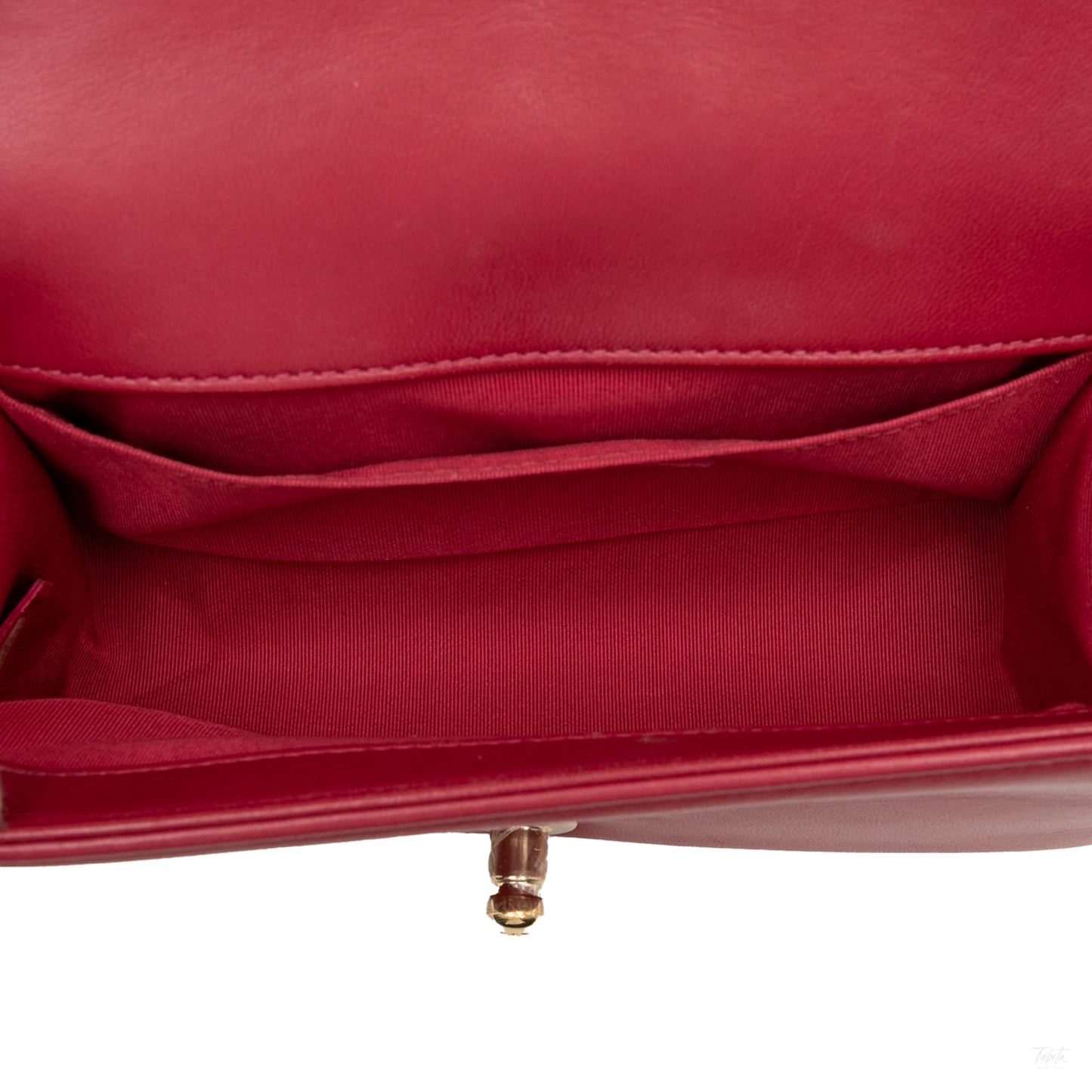 Second hand Chanel Boy Small Leather Chevron Flap Shoulder Bag Red - Tabita Bags