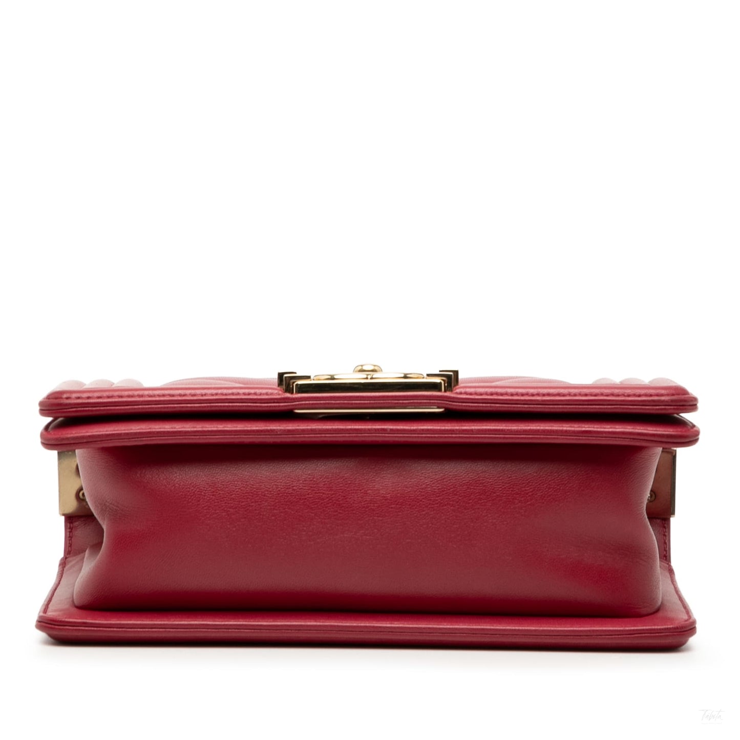 Second hand Chanel Boy Small Leather Chevron Flap Shoulder Bag Red - Tabita Bags