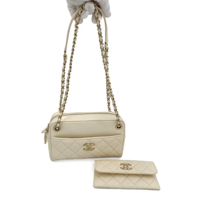 Second hand Chanel Camera Crossbody Caviar Leather Off - White - Tabita Bags