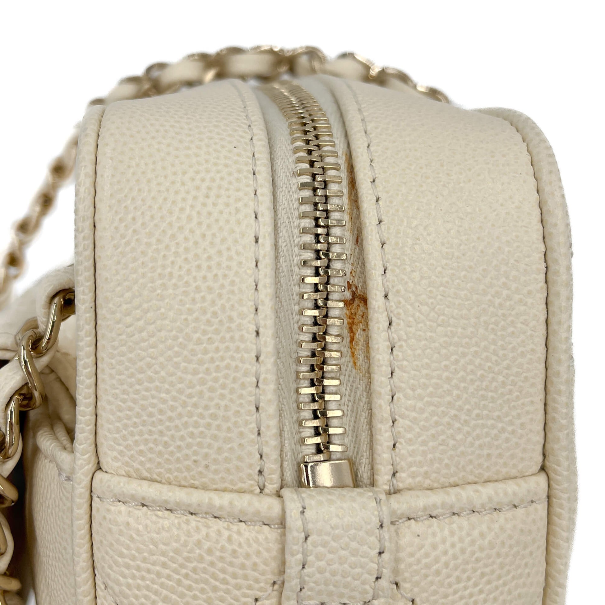 Second hand Chanel Camera Crossbody Caviar Leather Off - White - Tabita Bags