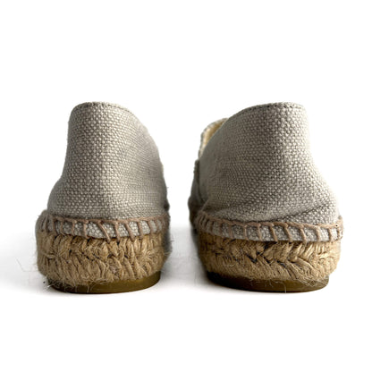 Second hand Chanel Cap - Toe Flap Cotton Flat Espadrille 40 Black & White - Tabita Bags