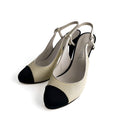 Second hand Chanel Cap - Toe Leather High Heel Pump 40 C Beige & Black - Tabita Bags