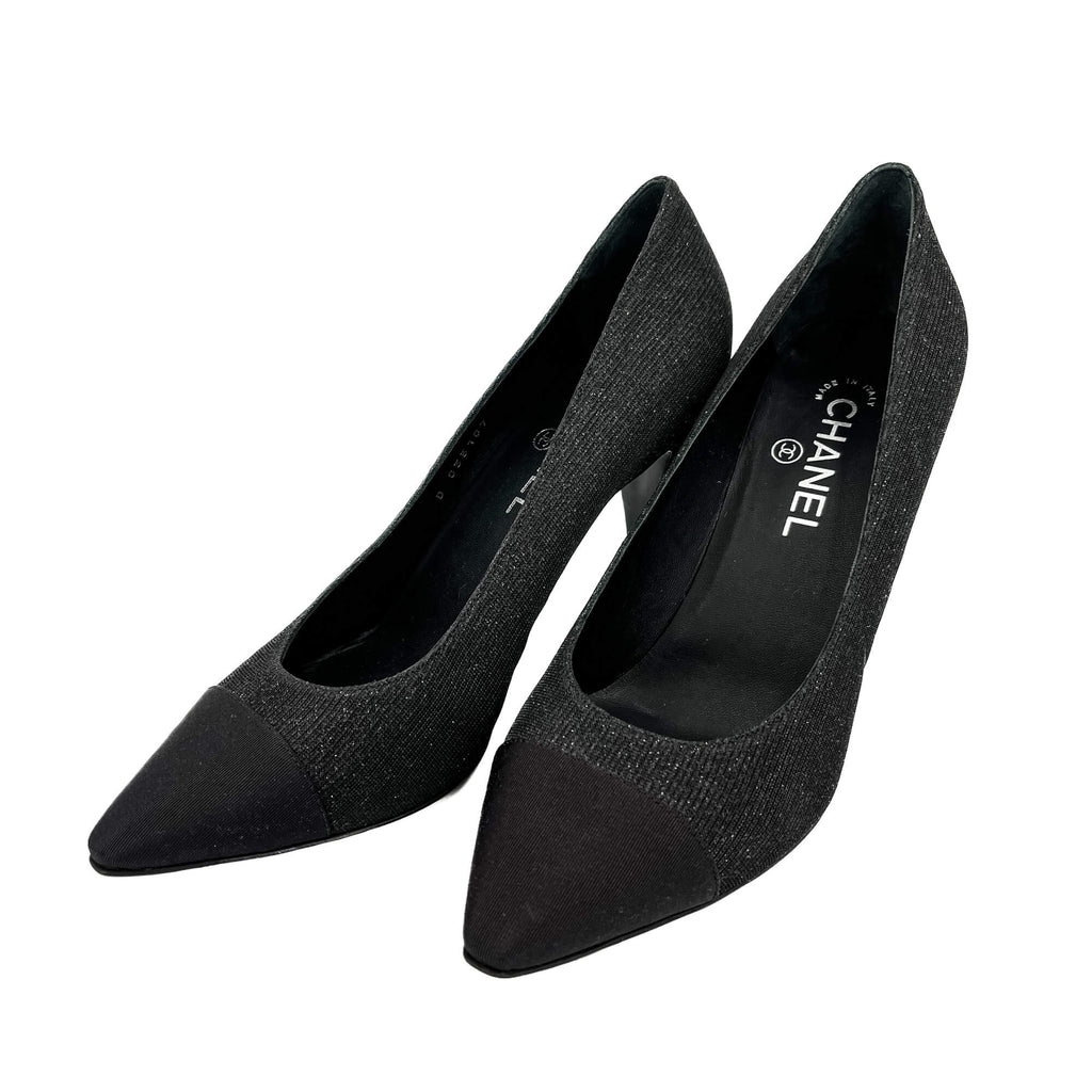 Second hand Chanel Cap - Toe Leather High Heel Pump 40 Heel 9 Cm Black - Tabita Bags