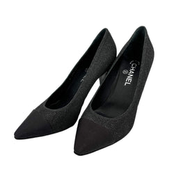 Second hand Chanel Cap - Toe Leather High Heel Pump 40 Heel 9 Cm Black - Tabita Bags