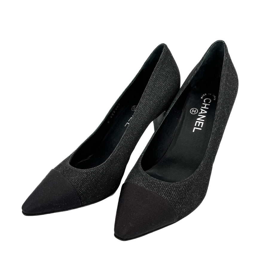 Second hand Chanel Cap - Toe Leather High Heel Pump 40 Heel 9 Cm Black - Tabita Bags