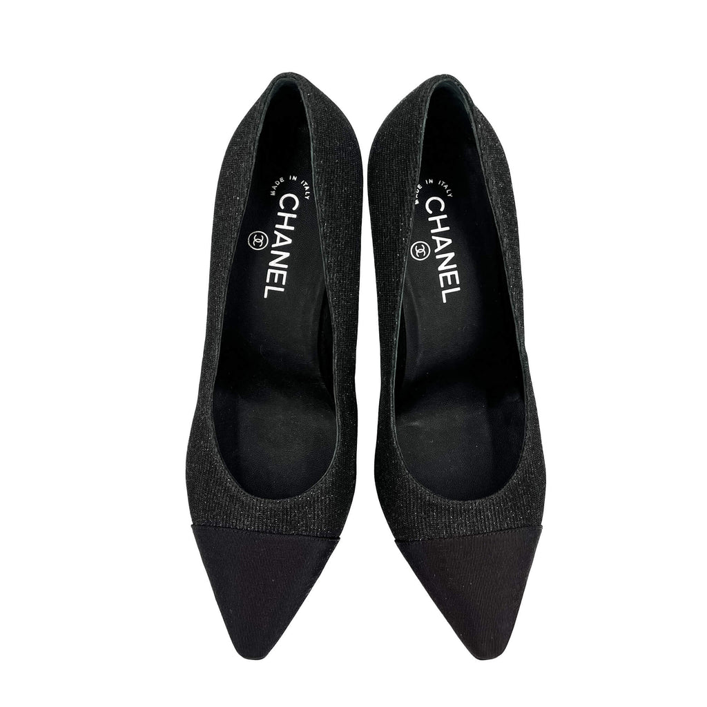 Second hand Chanel Cap - Toe Leather High Heel Pump 40 Heel 9 Cm Black - Tabita Bags