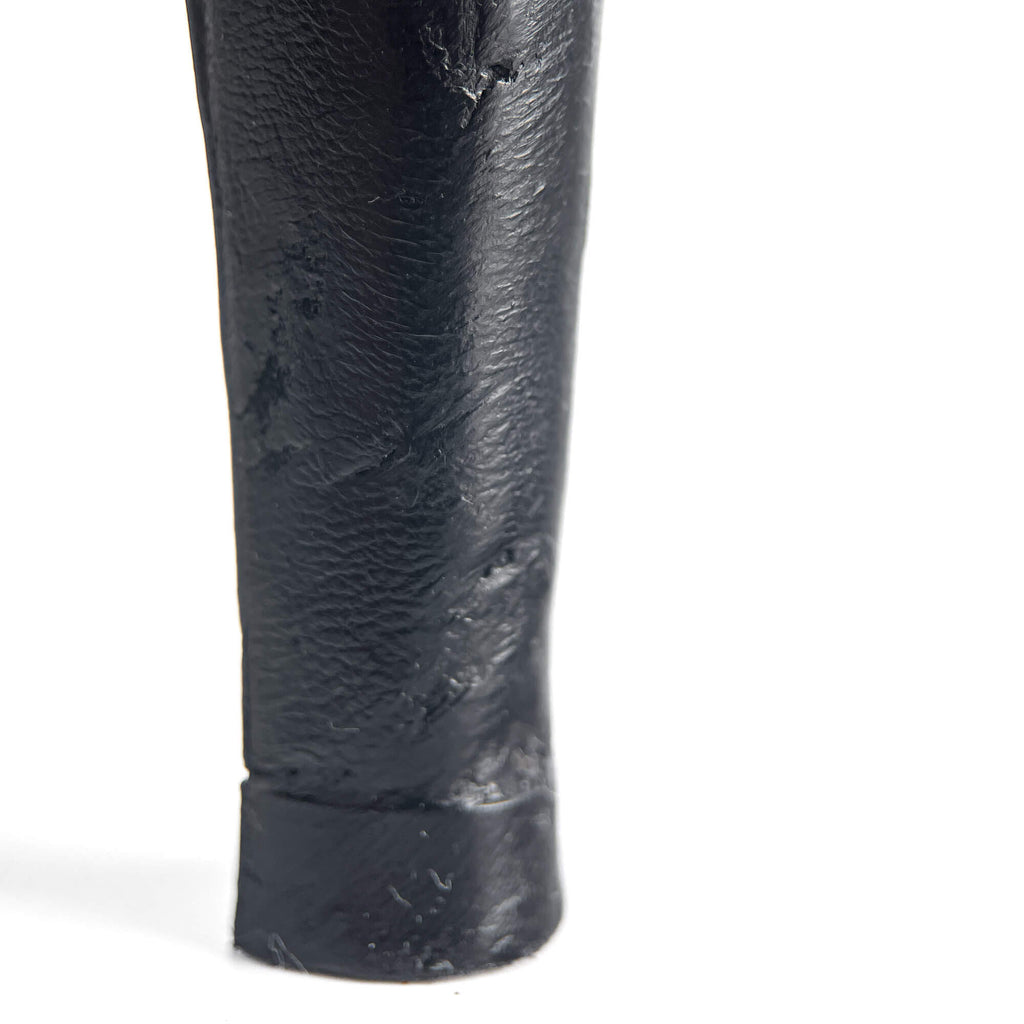 Second hand Chanel CC 110 Leather Chain Embellished Platform Ankle Boots 38.5 Black - Tabita Bags