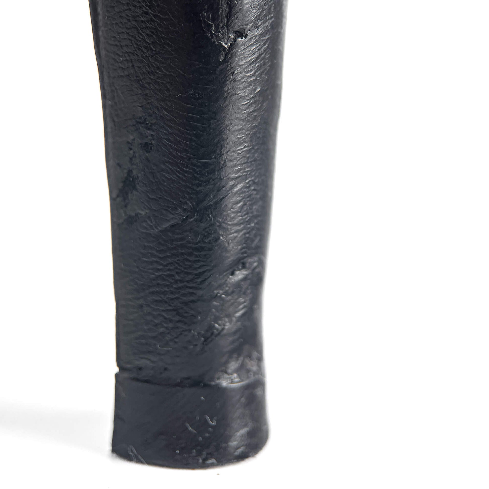Second hand Chanel CC 110 Leather Chain Embellished Platform Ankle Boots 38.5 Black - Tabita Bags