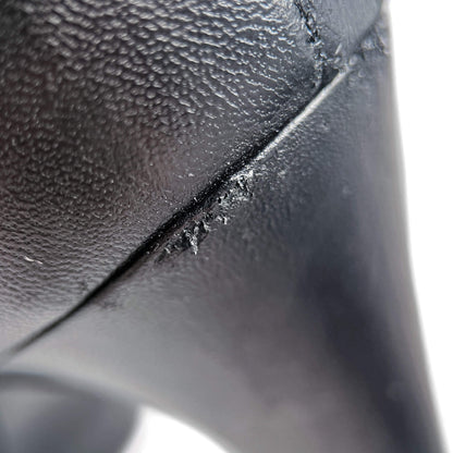 Second hand Chanel CC 110 Leather Chain Embellished Platform Ankle Boots 38.5 Black - Tabita Bags