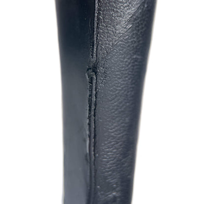 Second hand Chanel CC 110 Leather Chain Embellished Platform Ankle Boots 38.5 Black - Tabita Bags