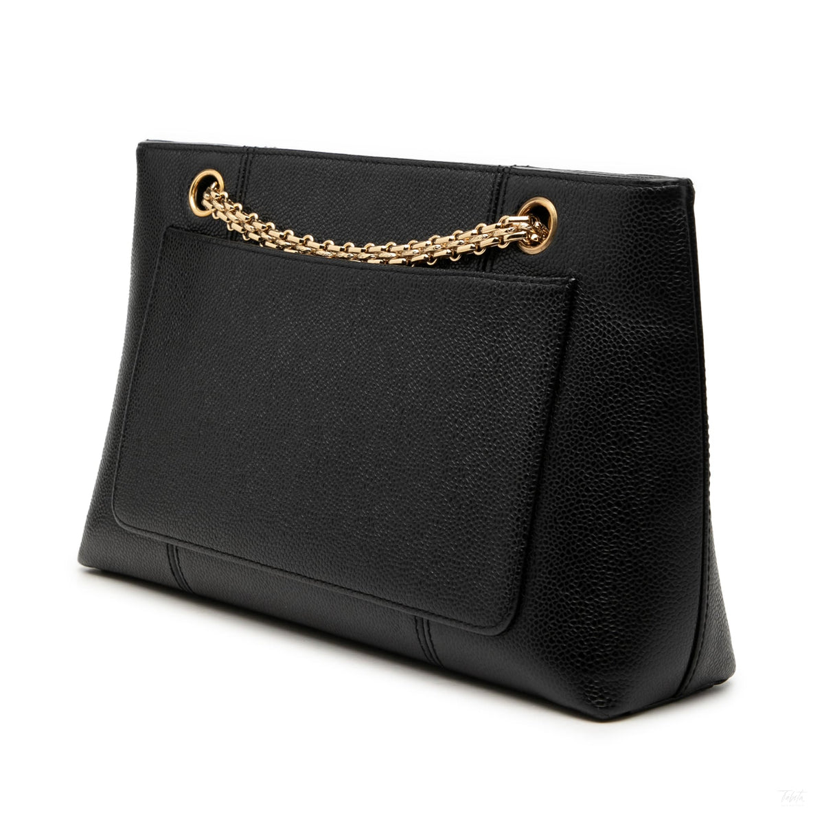 Second hand Chanel CC Caviar Leather Chain Tote Shoulder Bag Black - Tabita Bags