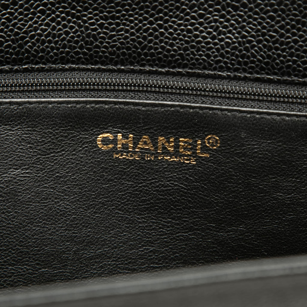 Second hand Chanel CC Caviar Leather Tote Shoulder Bag Black - Tabita Bags