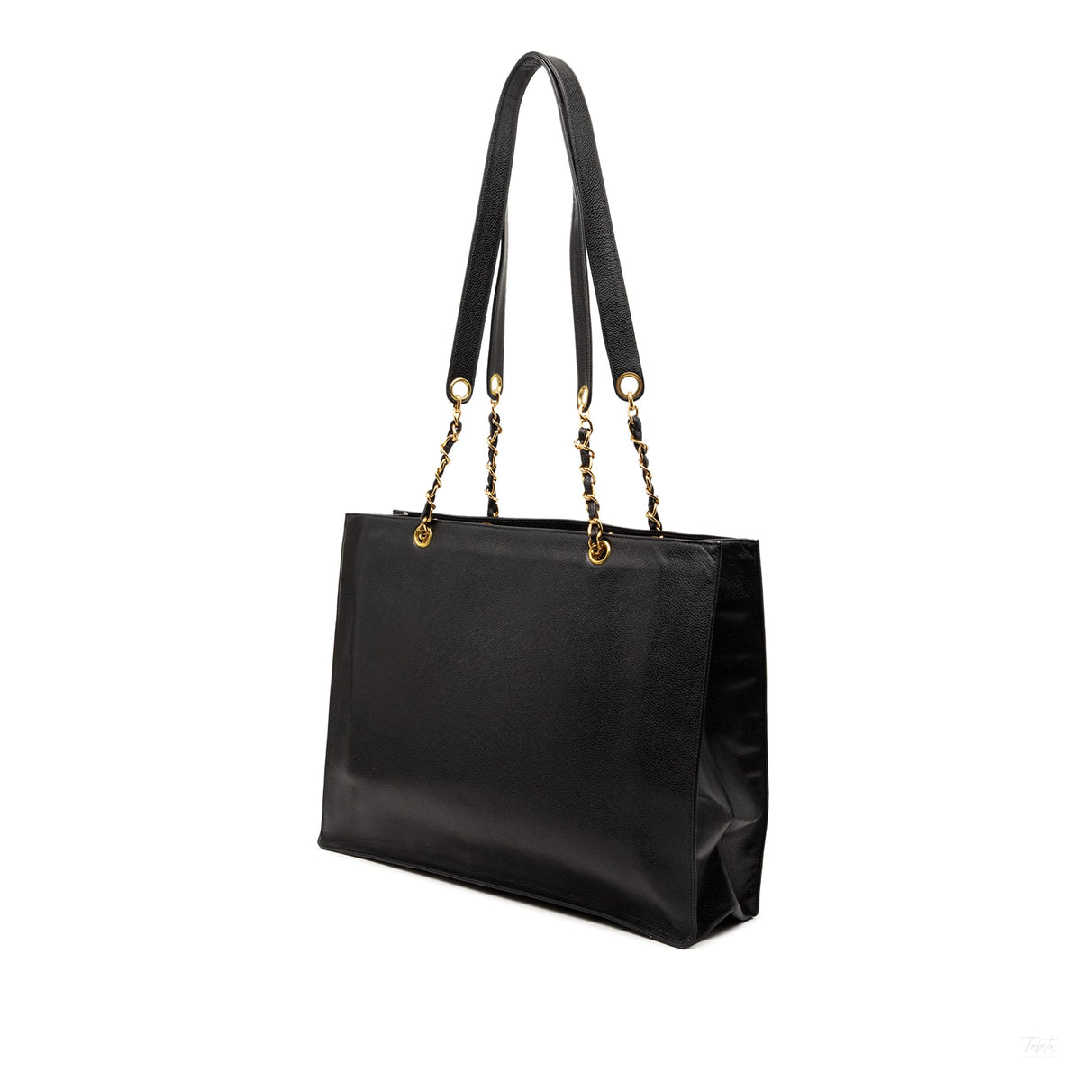 Second hand Chanel CC Caviar Leather Tote Shoulder Bag Black - Tabita Bags