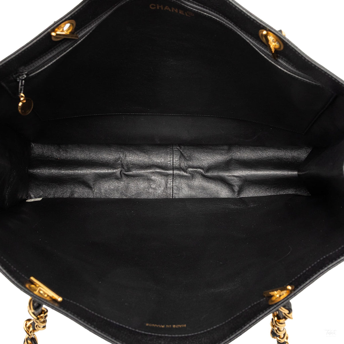 Second hand Chanel CC Caviar Leather Tote Shoulder Bag Black - Tabita Bags