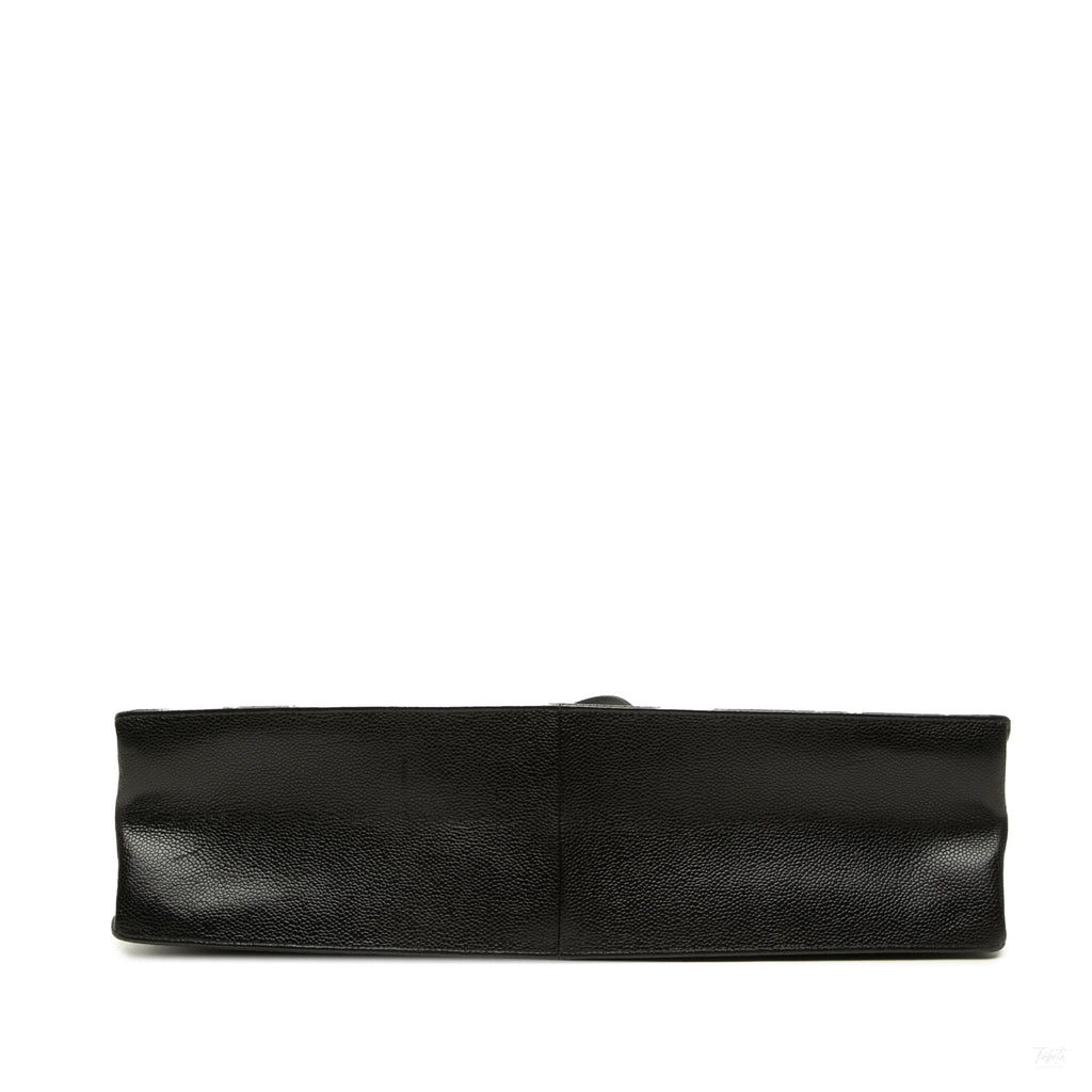 Second hand Chanel CC Caviar Leather Tote Shoulder Bag Black - Tabita Bags