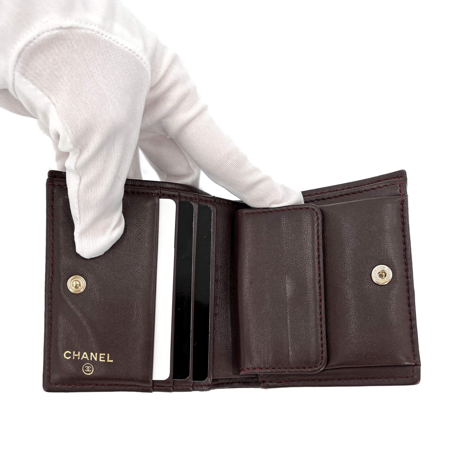 Second hand Chanel CC Lambskin Leather Cards Holder Black - Tabita Bags