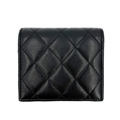 Second hand Chanel CC Lambskin Leather Cards Holder Black - Tabita Bags