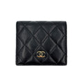 Second hand Chanel CC Lambskin Leather Cards Holder Black - Tabita Bags
