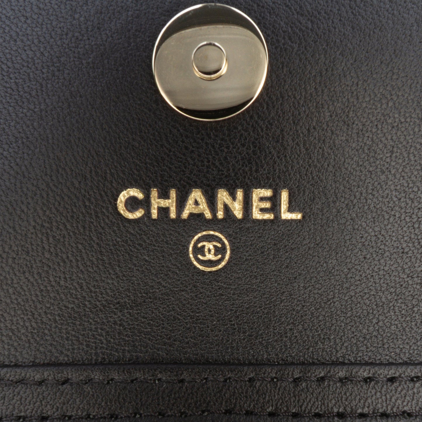 Second hand Chanel CC Lambskin Leather Strass Quilted Clutch With Chain Bag Black - Tabita Bags