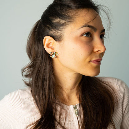 Second hand Chanel CC Metal & Gripoix Glass SCO Earrings Multicolor - Tabita Bags