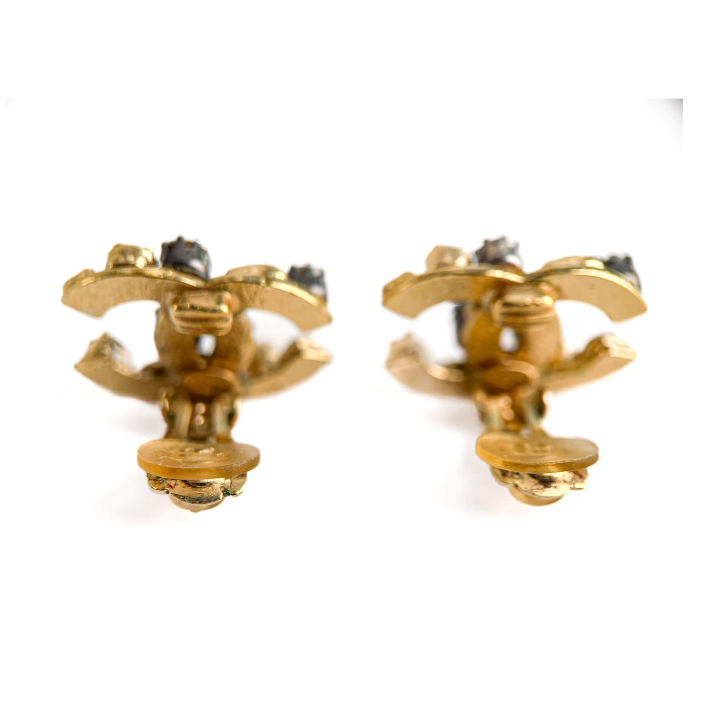 Second hand Chanel CC Metal & Gripoix Glass SCO Earrings Multicolor - Tabita Bags