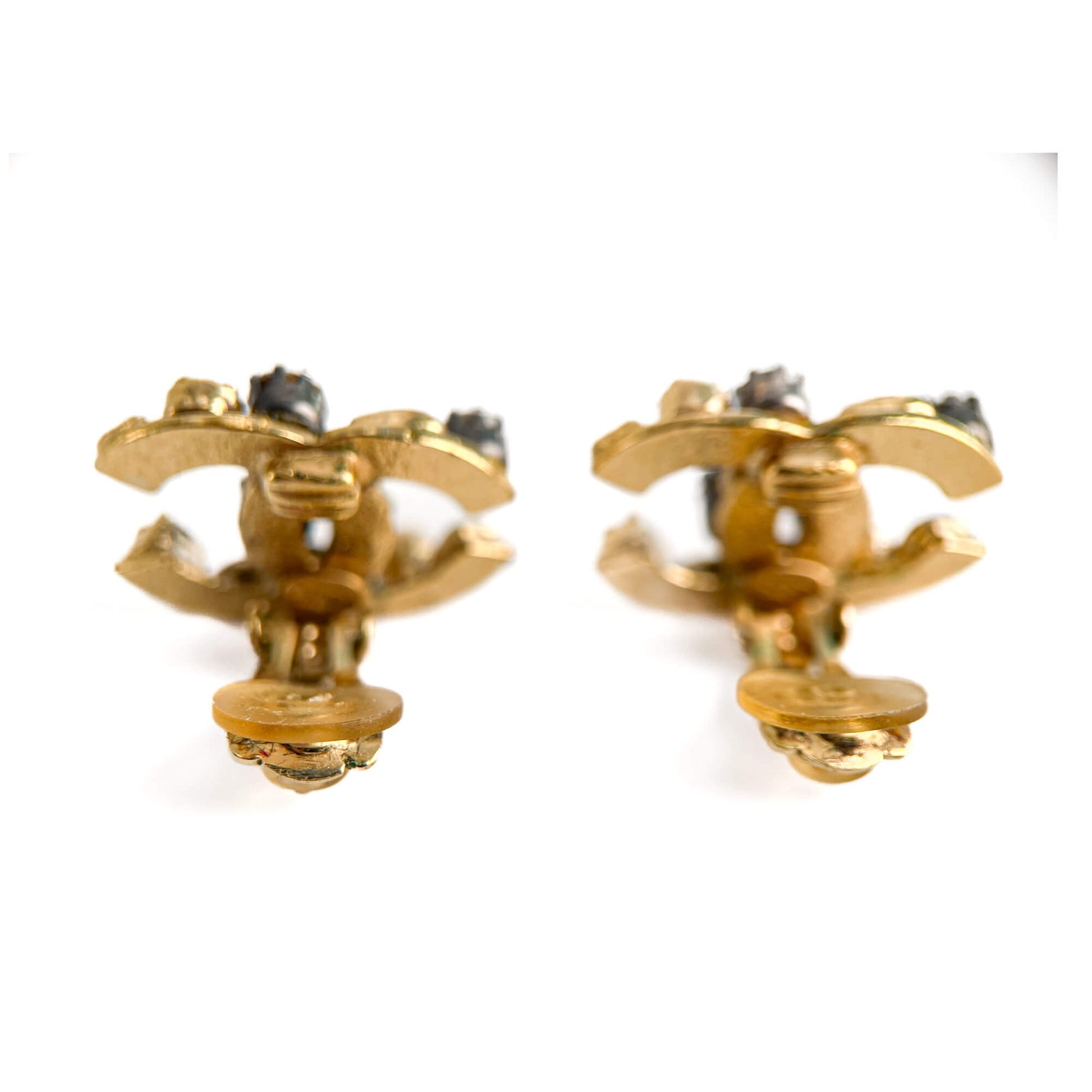 Second hand Chanel CC Metal & Gripoix Glass SCO Earrings Multicolor - Tabita Bags