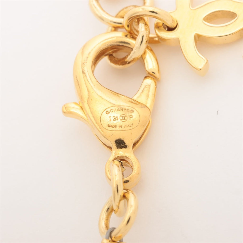 Second hand Chanel CC Metal Necklace Heart and Pearls Gold - Tabita Bags