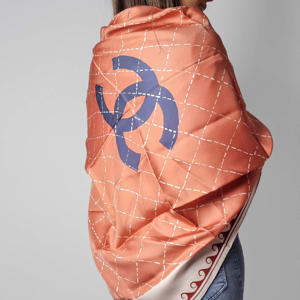 Second hand Chanel CC Silk Foulard Dust Pink - Tabita Bags