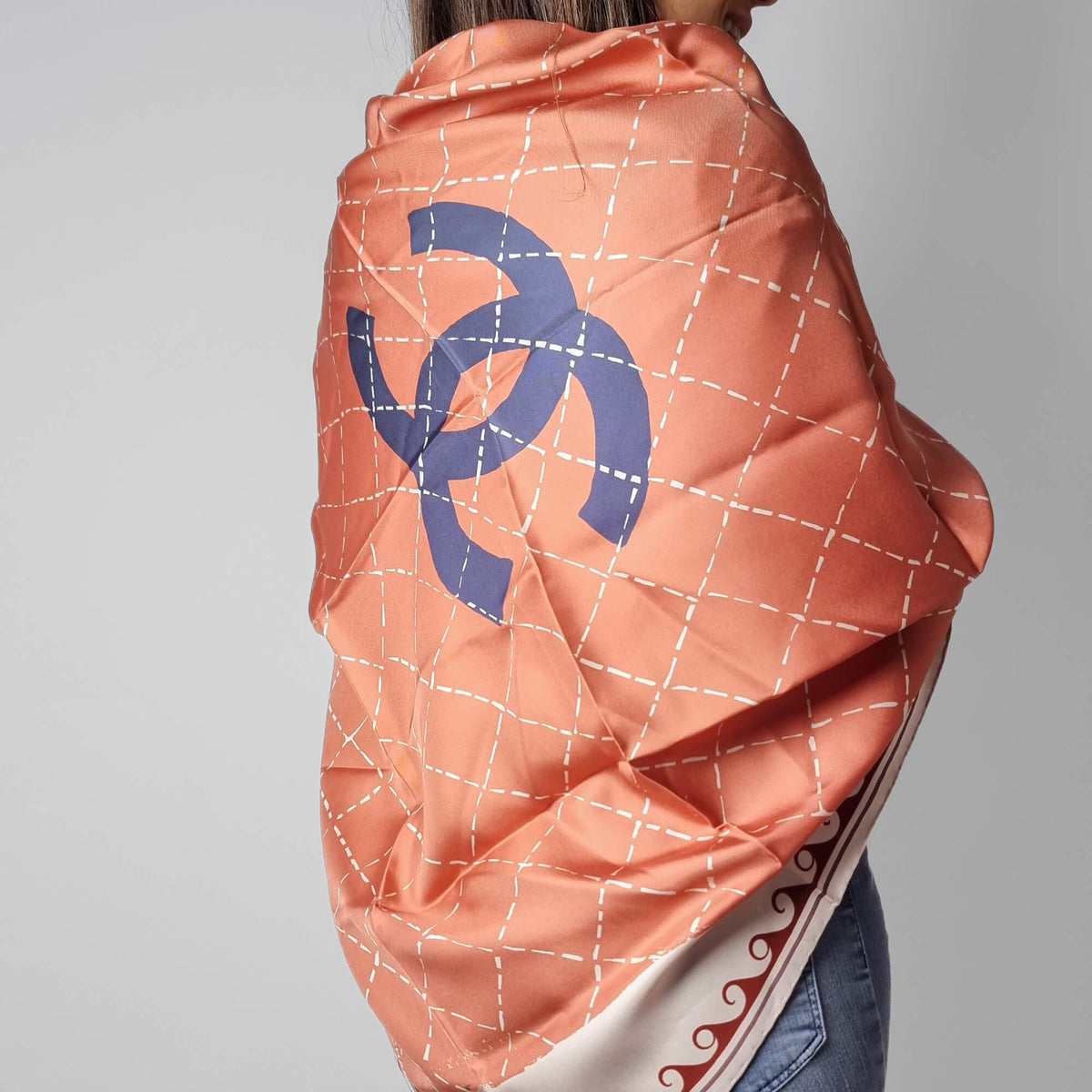 Second hand Chanel CC Silk Foulard Dust Pink - Tabita Bags