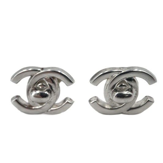 Second hand Chanel CC Silver Stud Earrings Silver - Tabita Bags