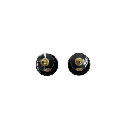 Second hand Chanel CC Stud Earrings Black & White - Tabita Bags