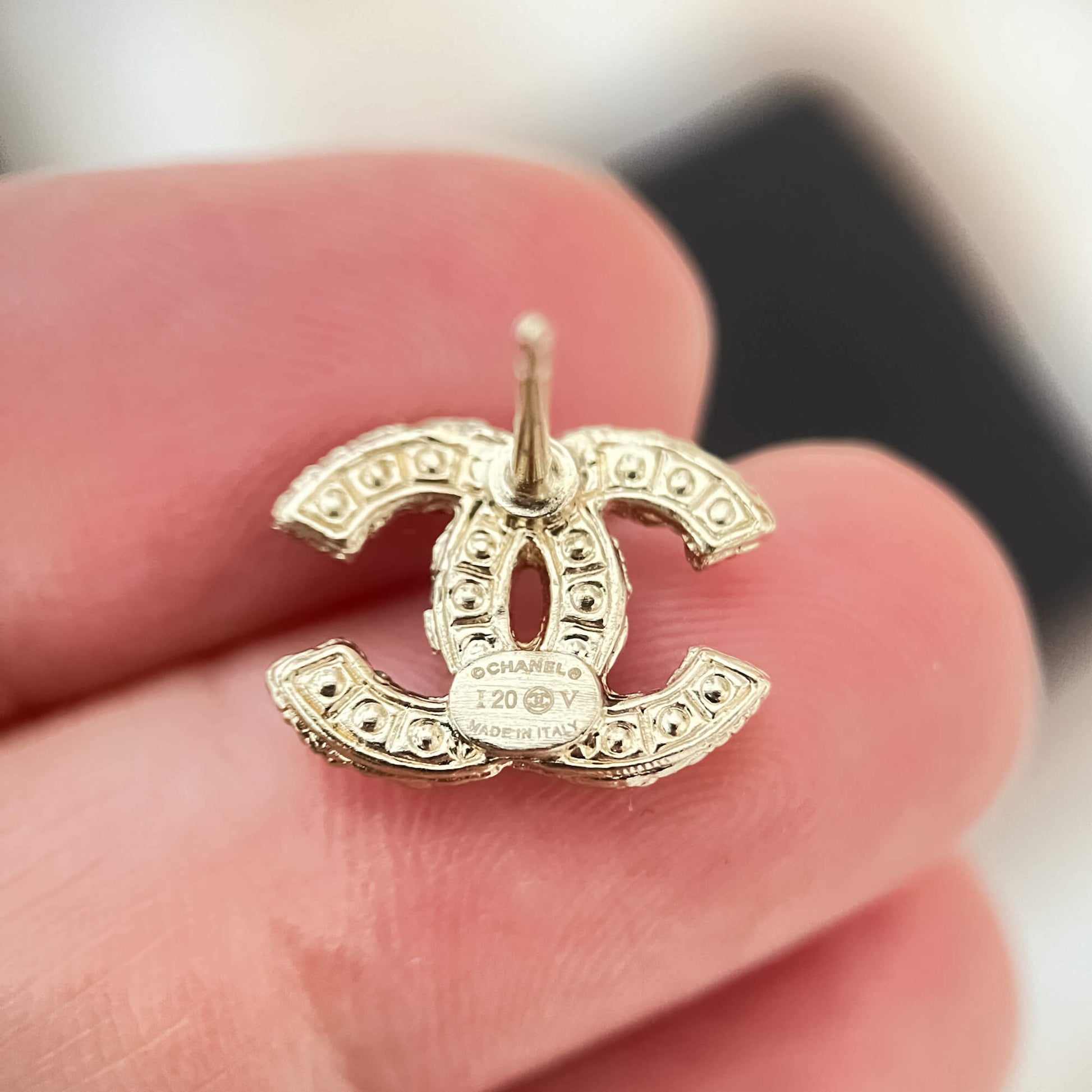 Chanel CC Stud Earrings Pearly White Tabita Bags – Tabita Bags