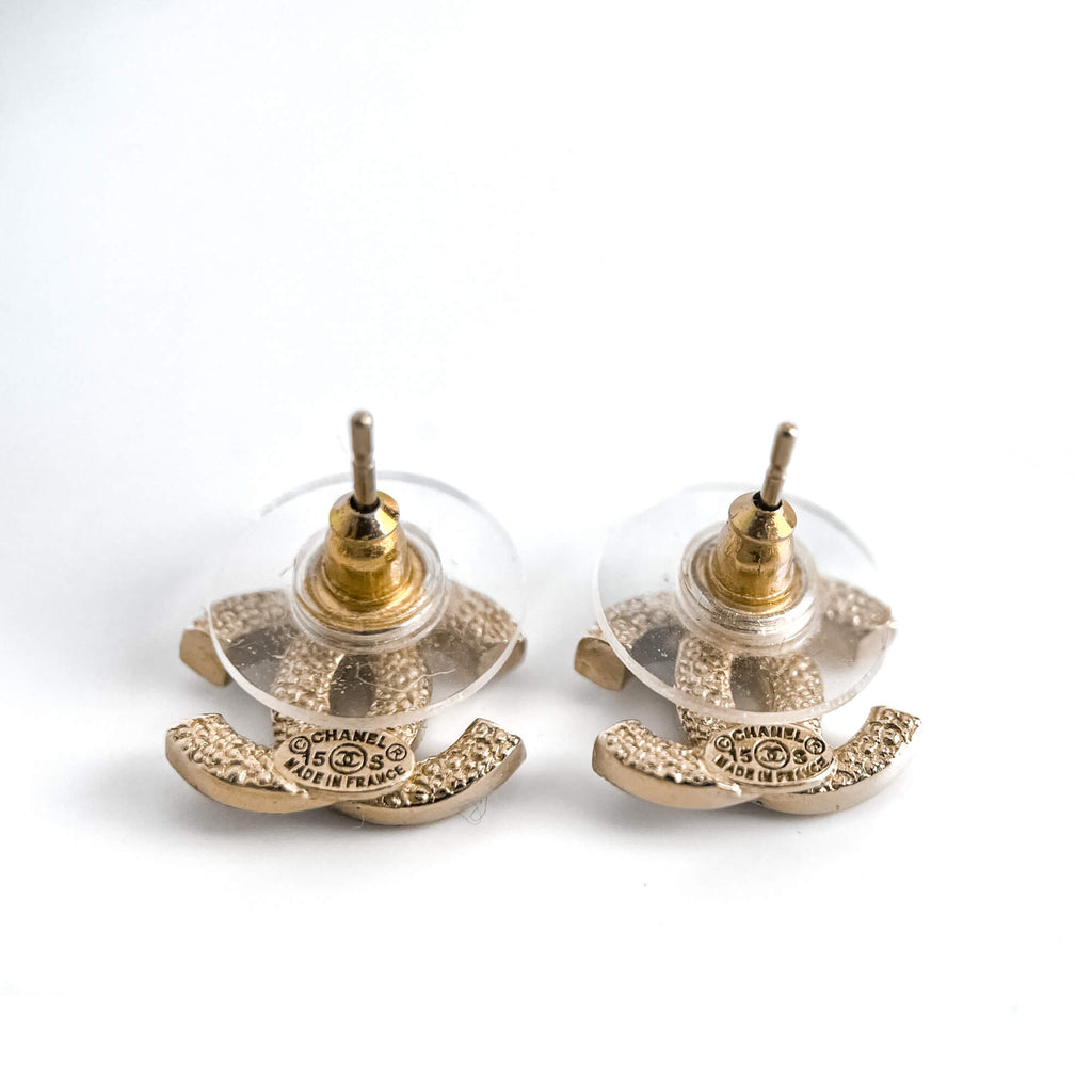 Second hand Chanel CC Stud Earrings With Strass - Tabita Bags