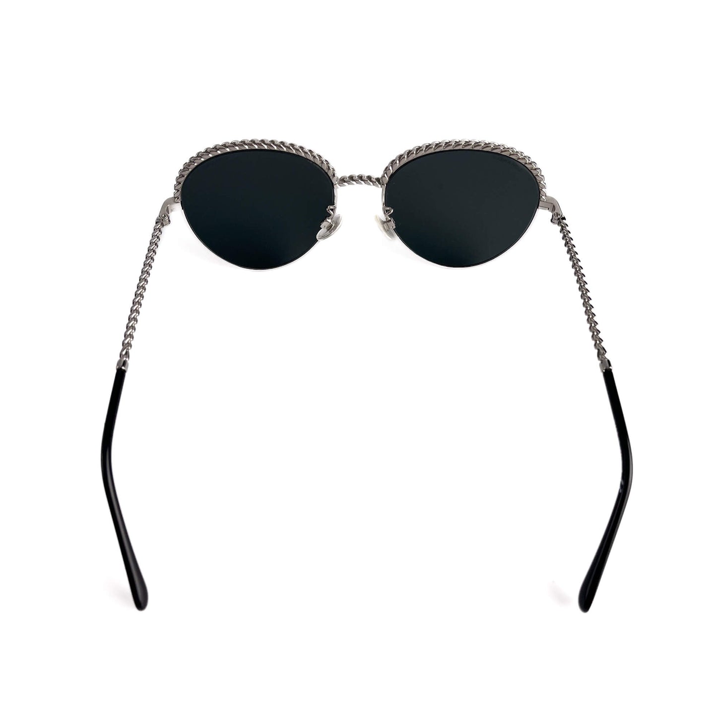 Second hand Chanel Chain Metal Sunglasses Black - Tabita Bags