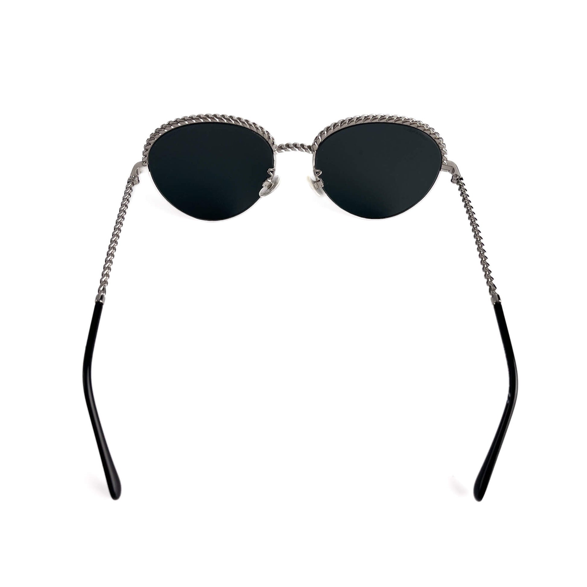 Second hand Chanel Chain Metal Sunglasses Black - Tabita Bags