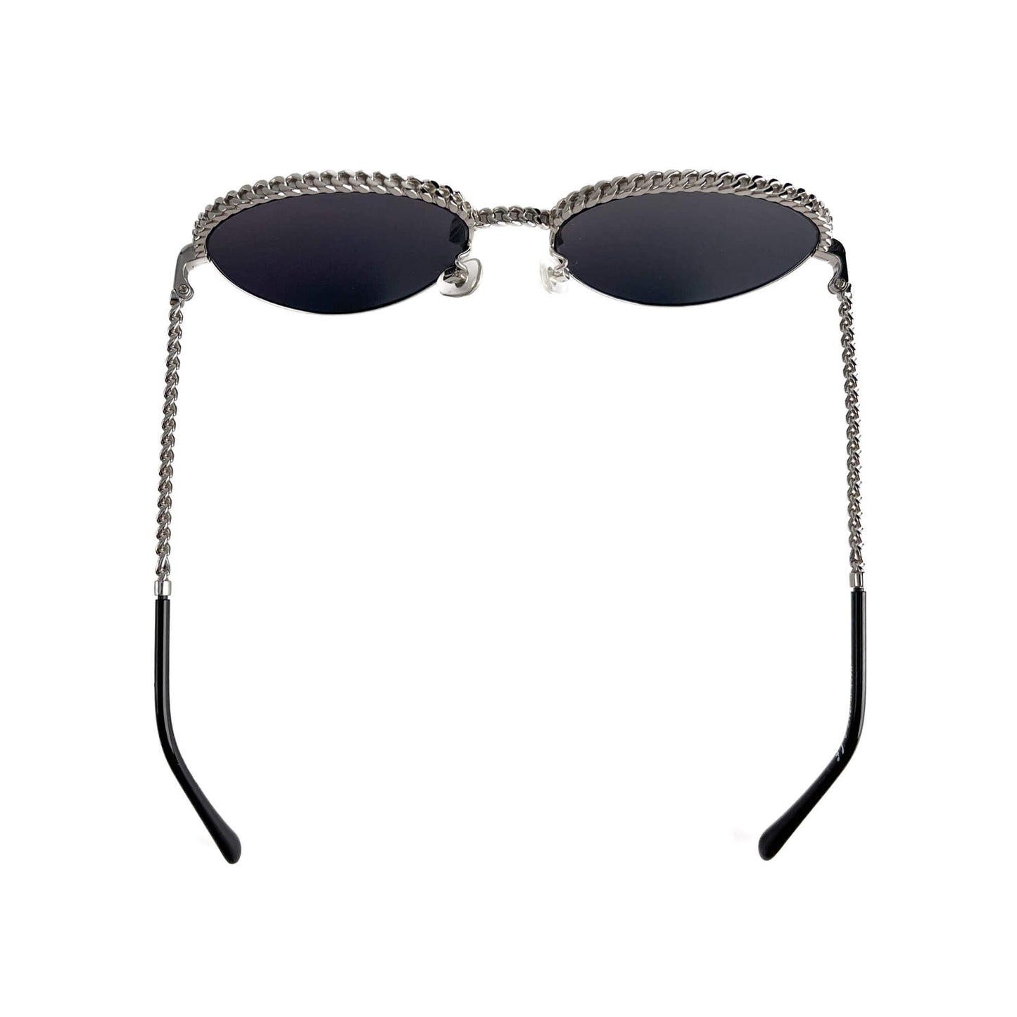 Second hand Chanel Chain Metal Sunglasses Black - Tabita Bags