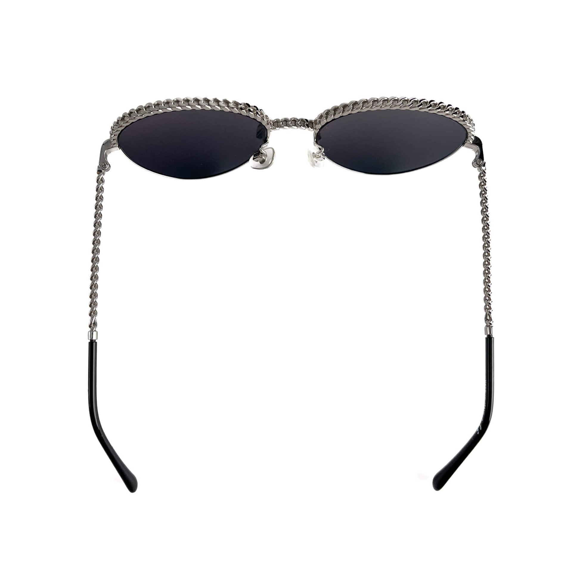 Second hand Chanel Chain Metal Sunglasses Black - Tabita Bags