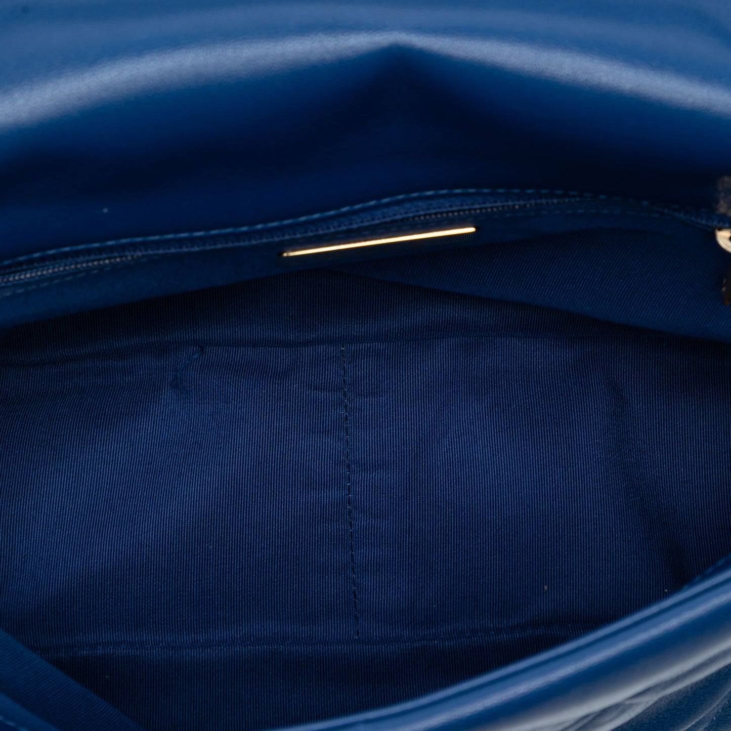 Second hand Chanel CHANEL 19 Large Lambskin Leather Matelassè Flap Handbag Blue - Tabita Bags