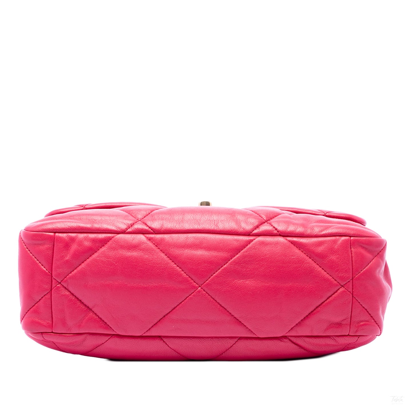 Second hand Chanel CHANEL 19 Large Lambskin Leather Matelassè Flap Handbag Pink - Tabita Bags