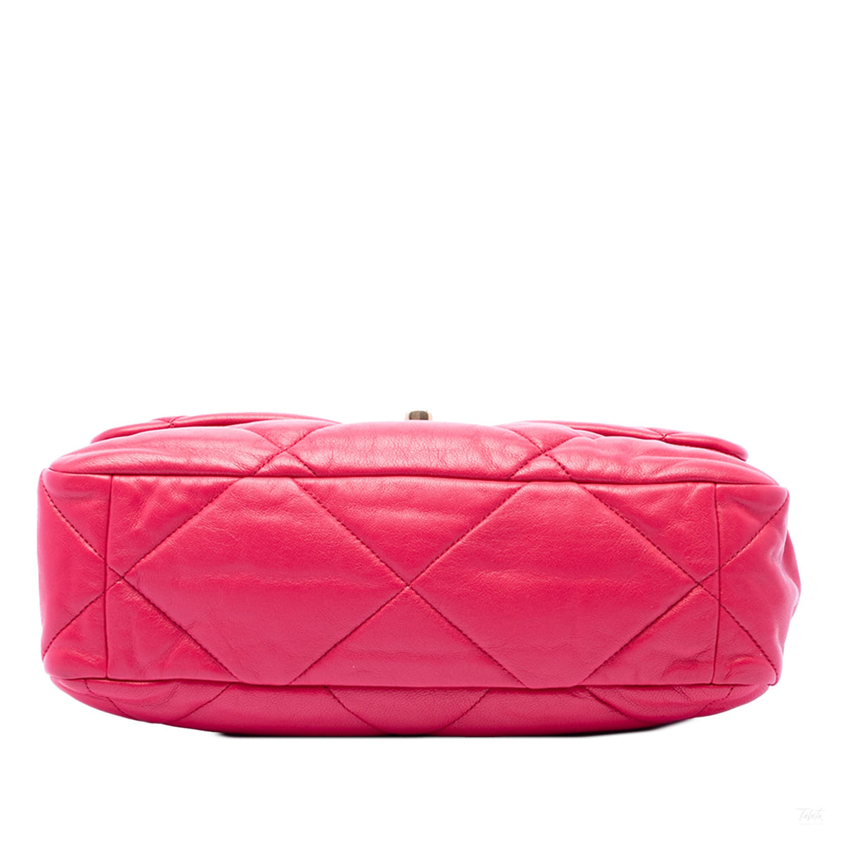Second hand Chanel CHANEL 19 Large Lambskin Leather Matelassè Flap Handbag Pink - Tabita Bags