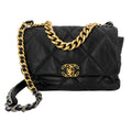 Second hand Chanel CHANEL 19 Large Matelassè Lambskin Leather 2 - Ways Flap Handbag Black - Tabita Bags