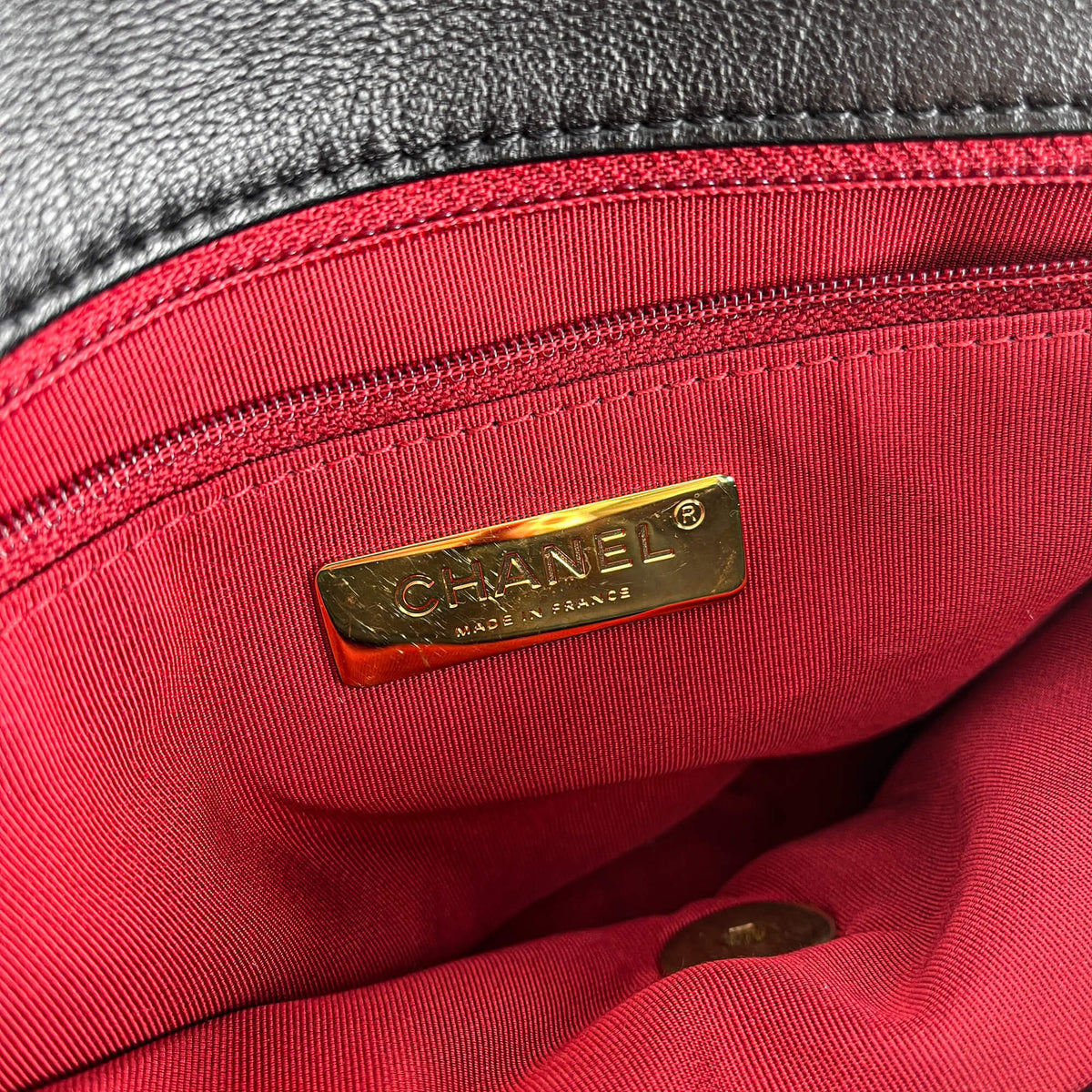 Second hand Chanel CHANEL 19 Large Matelassè Lambskin Leather 2 - Ways Flap Handbag Black - Tabita Bags
