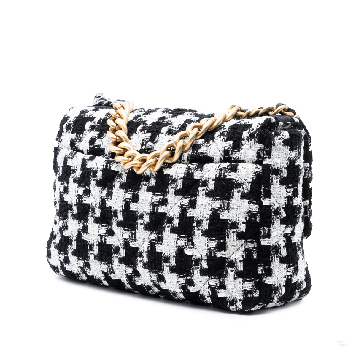 Second hand Chanel CHANEL 19 Large Tweed Matelassè Flap Handbag Bicolor - Tabita Bags