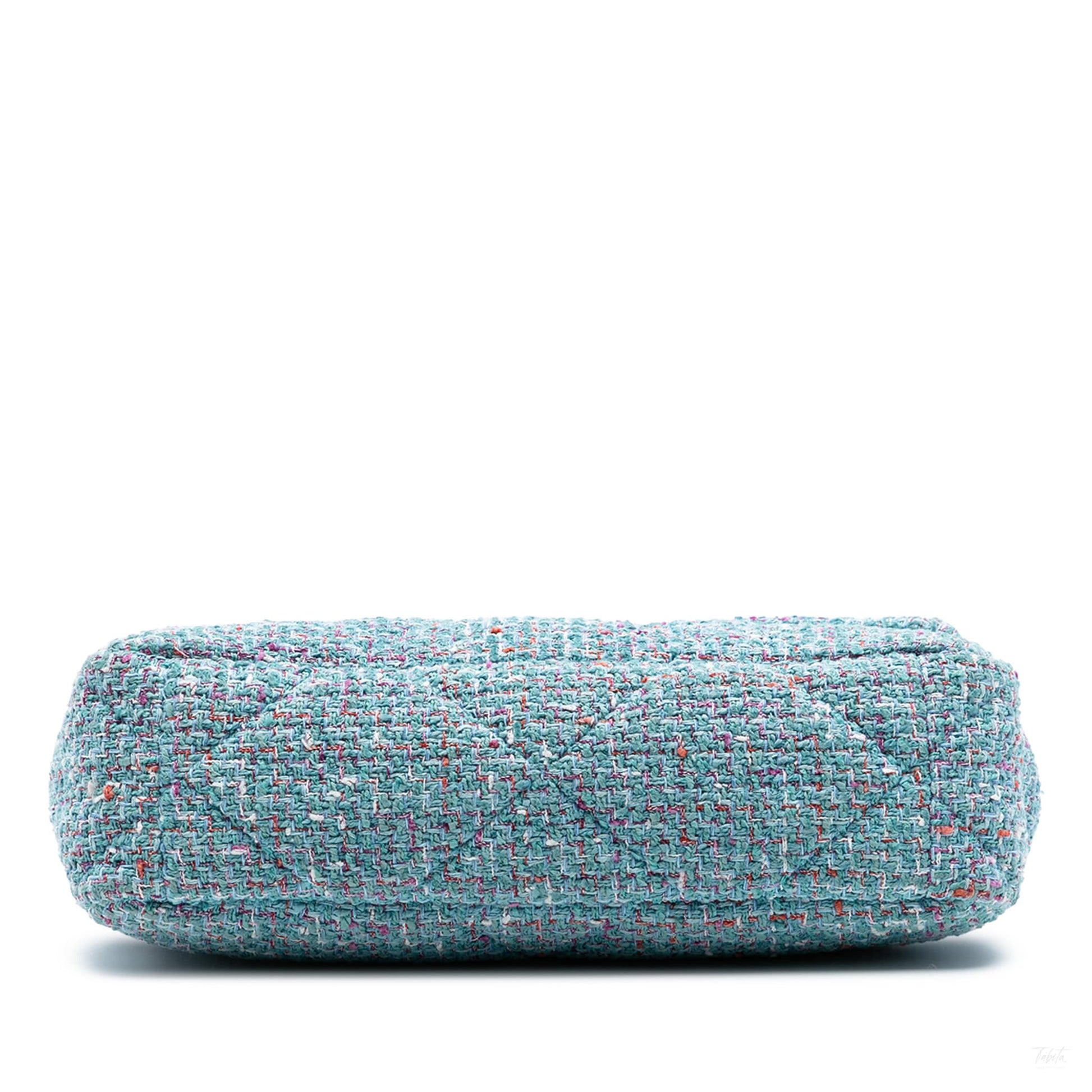 Second hand Chanel CHANEL 19 Large Tweed Matelassè Flap Handbag Blue - Tabita Bags