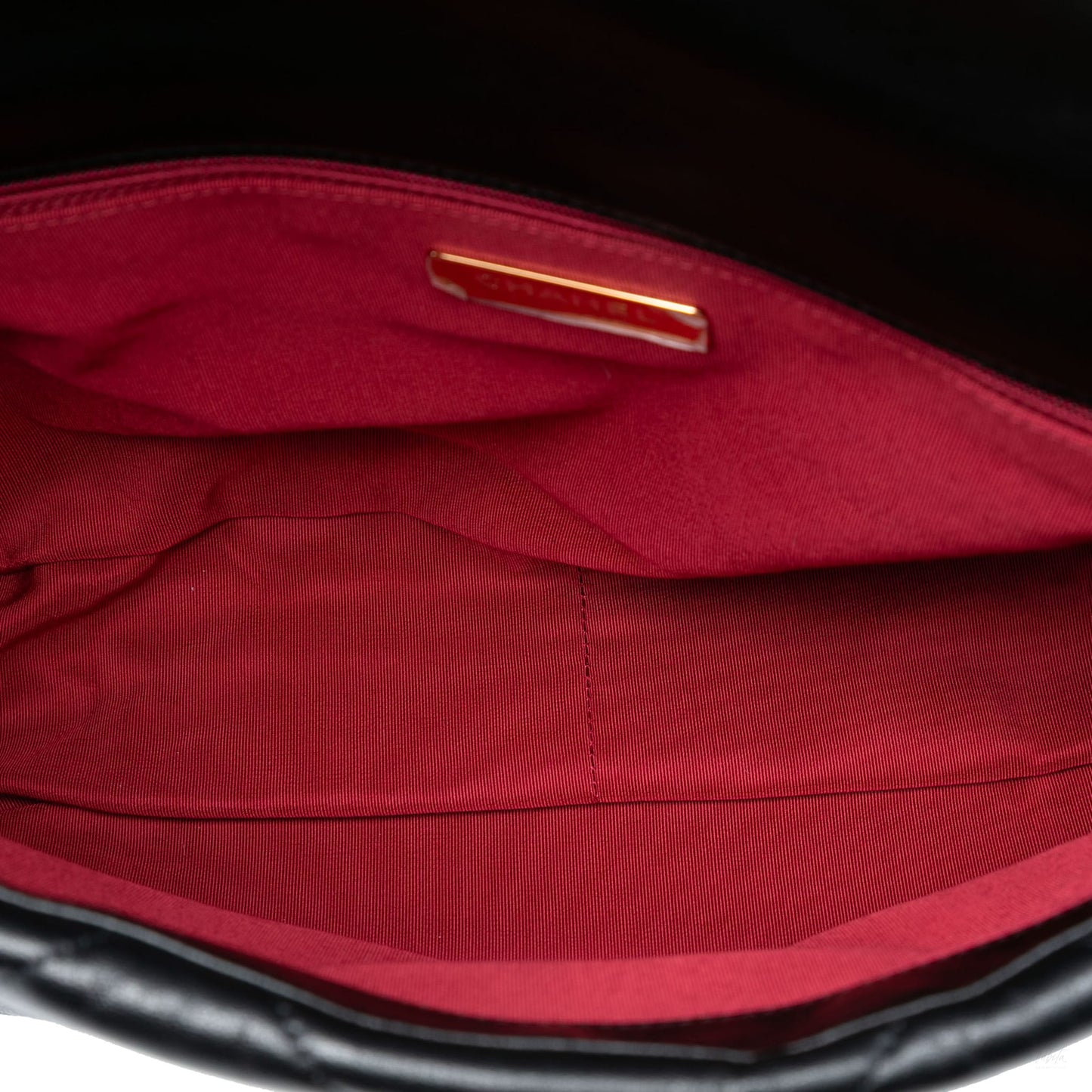 Second hand Chanel CHANEL 19 Maxi Lambskin Leather Matelassè Flap Handbag Black - Tabita Bags