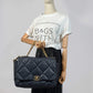 Second hand Chanel CHANEL 19 Maxi Matelassè Lambskin Leather Flap Bag Navy - Tabita Bags